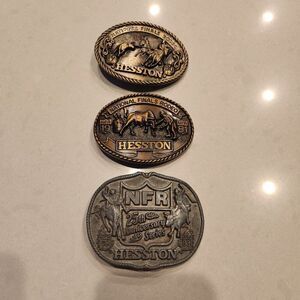 3 Hesston National Finals Rodeo Limited Edition Buckles